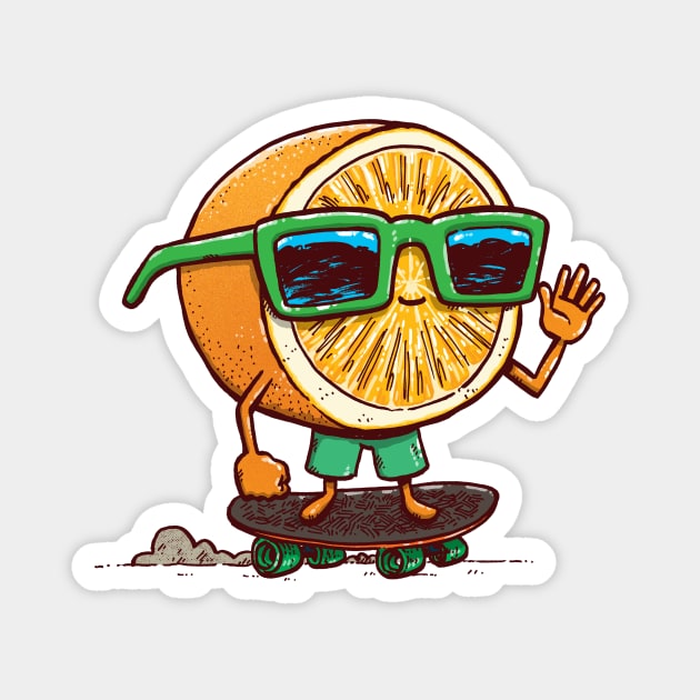 The Orange Skater Magnet by nickv47