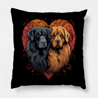 Tibetan Mastiff Couple Valentine Pillow