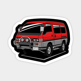 Jdm red delica classic Magnet