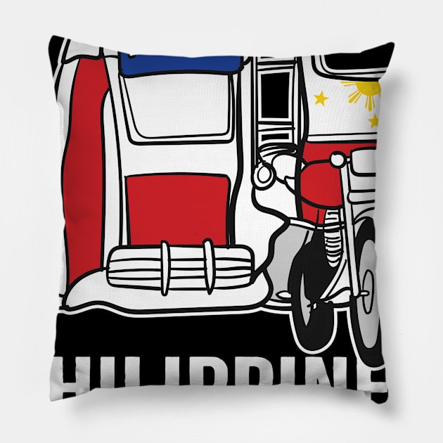 Philippines Tricycle Design Gift Idea Pillow by c1337s