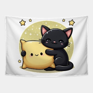 BLACK CAT PILLOW Tapestry