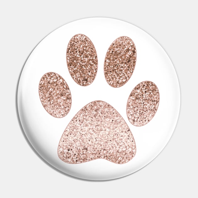 Sparkling rose gold paw print Pin by RoseAesthetic