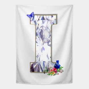 Name Initial Letter I and Blue Fairy Wren Tapestry