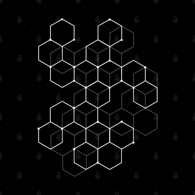 Hexagon Pattern Mathematics Science Graphic Design by DetourShirts