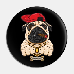 Gangster pug dog Pin