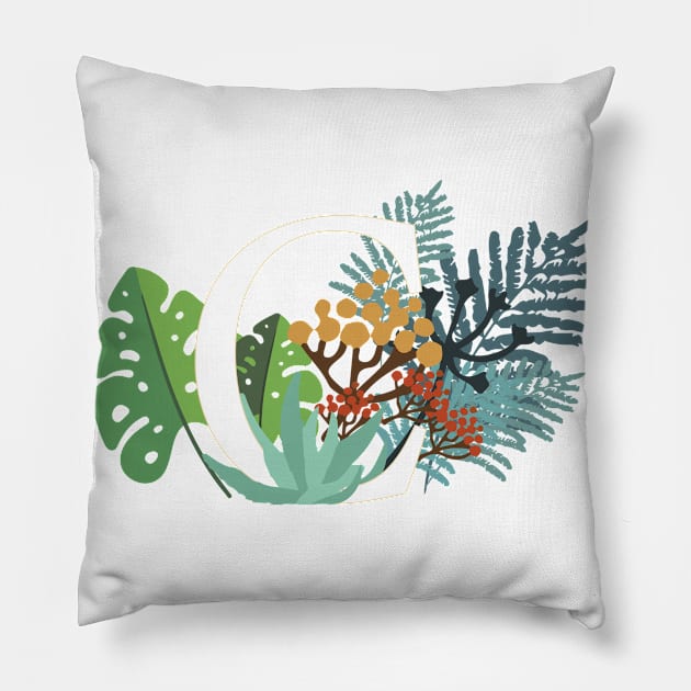 Plant Letter C Pillow by HiPolly