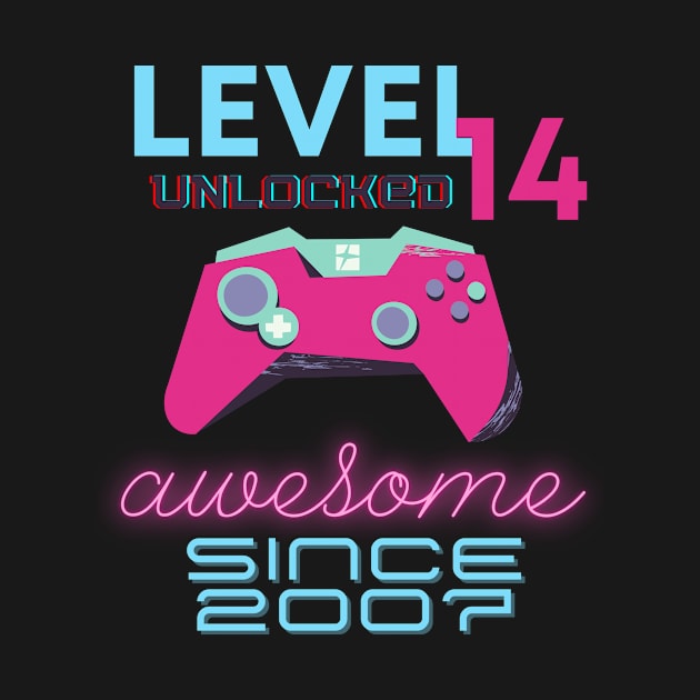 Level 14 Unlocked Awesome 2007 Video Gamer by Fabled Rags 