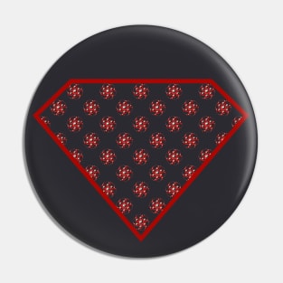 Yin Yang Diamond Design - Red Color with a Ball Effect Pattern Pin