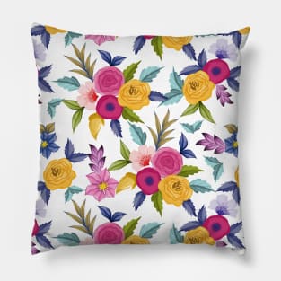 Watercolor Floral Seamless Pattern Art Pillow