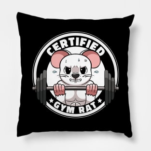 Certified Gym Rat Gym Workout Gym Humor WeightLifting Gym Pillow