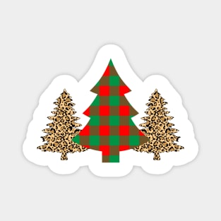 LEOPARD AND PLAID CHRISTMAS TREE Magnet