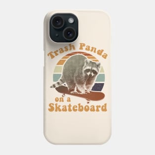 Trash panda on a Skateboard retro Phone Case