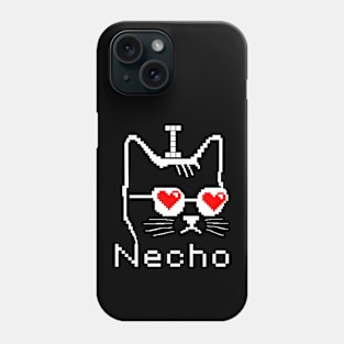 Necho Cat Love Pixel Art Phone Case