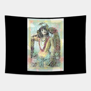 Lady With Lace Overlay Tapestry