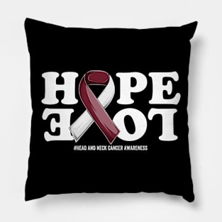 head and neck Cancer Support Burgundy Ribbon Squad Support head and neck Cancer awareness Pillow