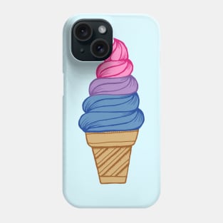 LGBTQIA+ Bisexual Pride Flag Pastel Soft Serve Ice Cream Cone Phone Case