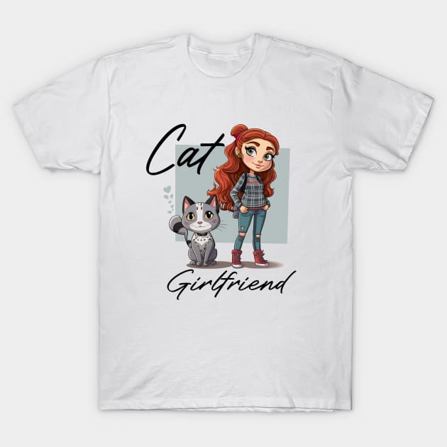 I Love My Girlfriend And My Cat T-Shirt 