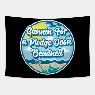 Gannin for a plodge doon Beadnell - Going for a paddle in the sea at Beadnell Tapestry