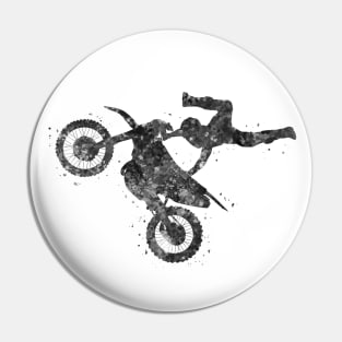 Motocross freestyle black and white Pin