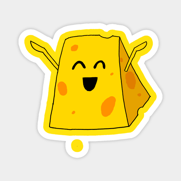 Happy Cheese Magnet by deadlydelicatedesigns