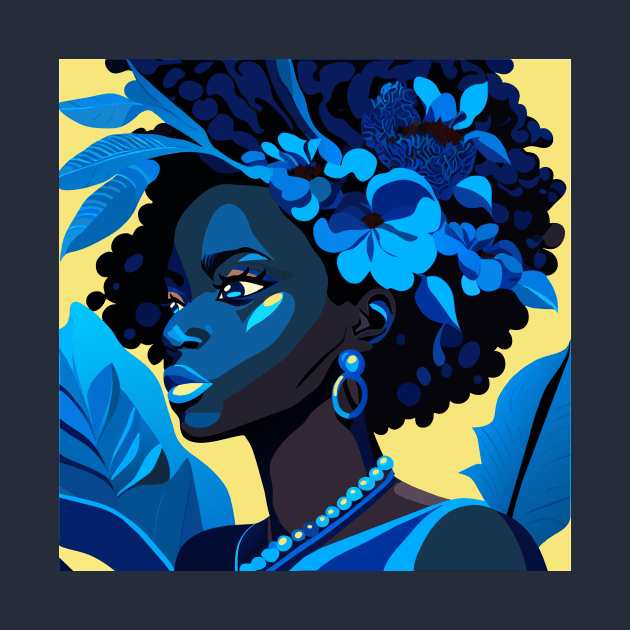 Blue flowers lady by Lilbangdesigns