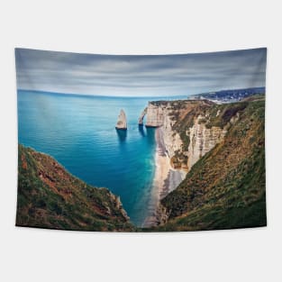 Aiguille of Etretat panoramic view Tapestry