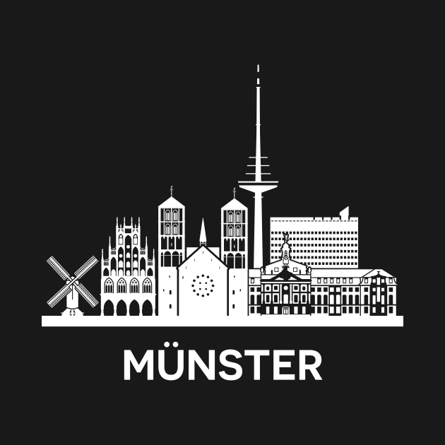 Münster Skyline, white by yulia-rb