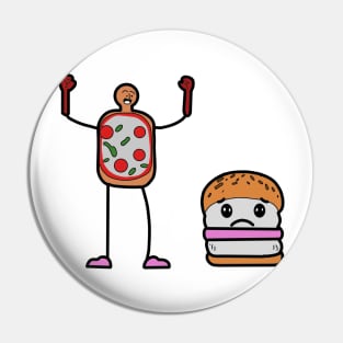 happy pizza, sad burger Pin
