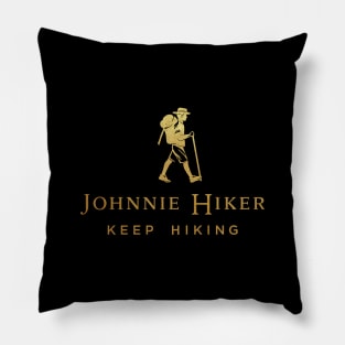 Johnnie walker hiking -Johnnie Hiker Keep Hiking Black Label Pillow