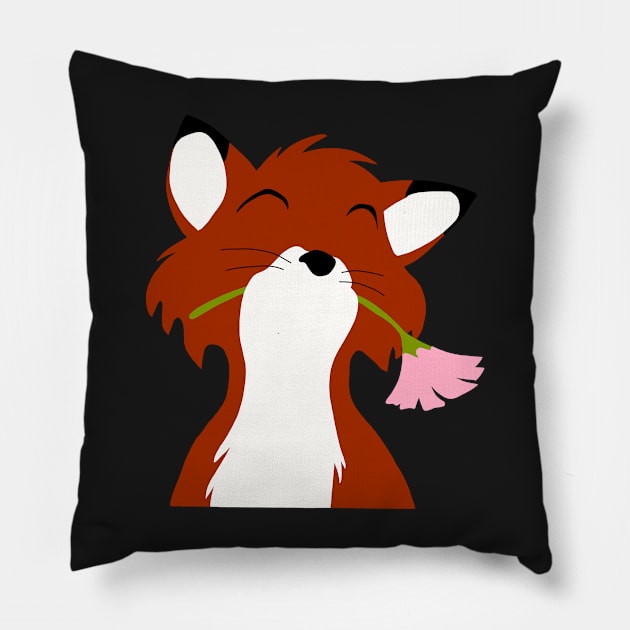 Fox holding a flower Pillow by maliarosburg
