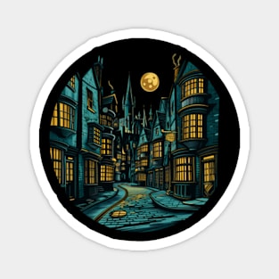 The Alley by Night - Full Moon - Fantasy Magnet