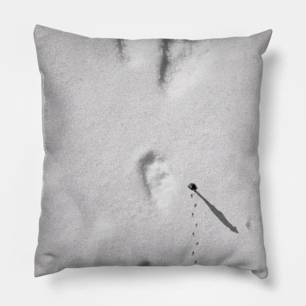 Footsteps on the sand Pillow by iamshettyyy