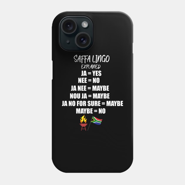 South African saffa lingo explained funny south africa Phone Case by Antzyzzz