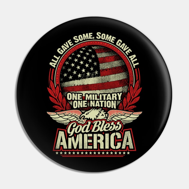 Veteran God Bless America Pin by artística