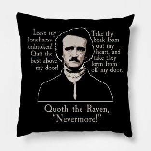 Edgar Allan Poe The Raven Poem for Horror Fans Pillow