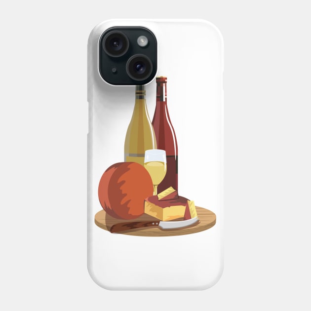 Wine and Cheese Phone Case by SWON Design