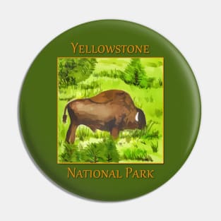 Bison in Yellowstone National Park Pin