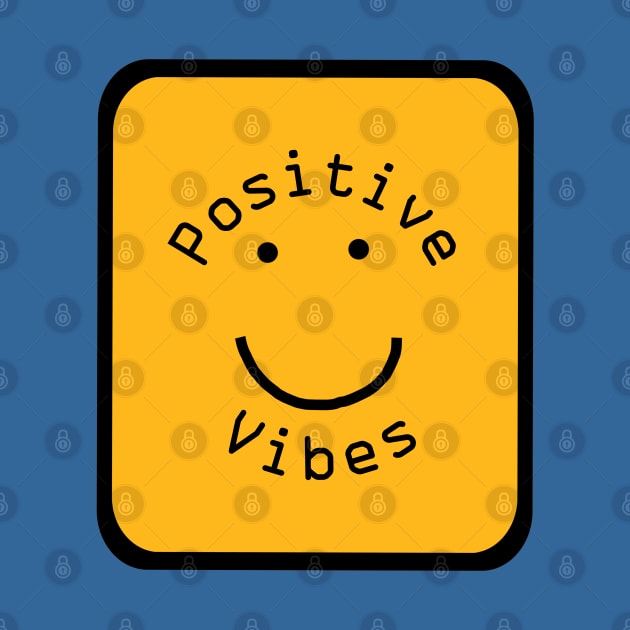 Positivity Vibes Smiley Face Sign Yellow by ellenhenryart