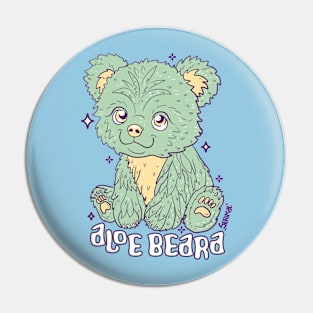 Aloe Beara - Whimsical Aloe Vera Bear Illustration Pin