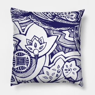 Blue Blossoms Pillow