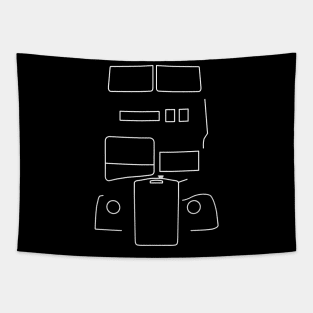 Leyland Titan double decker bus outline (white) Tapestry