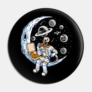 astronaut eating pizza moon Pin