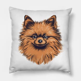 Pomeranian Illustration Pillow