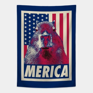 Capybara Merica 4th Of July Tapestry