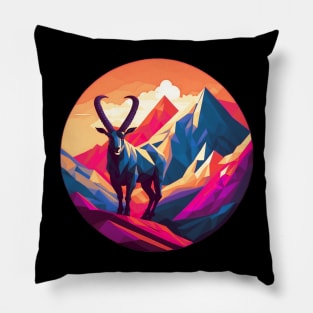 Geometric Mountain Ibex Pillow