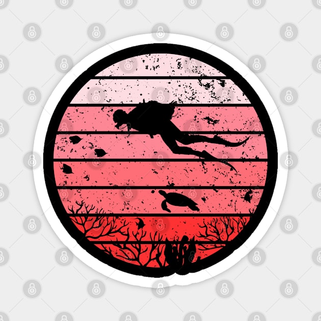 Scuba Driver Diving Pink Design Magnet by Cupsie's Creations