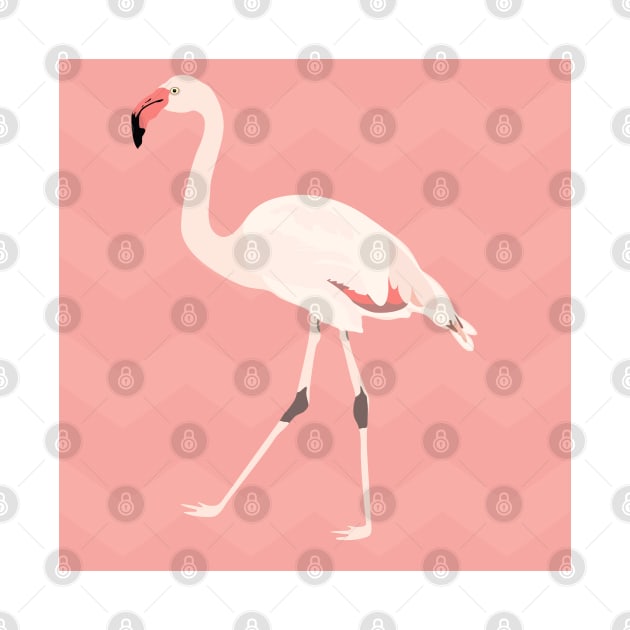 Hand drawn pink flamingo. Seamless pattern by AnaMOMarques