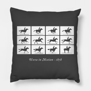 Horse in Motion (white) Pillow