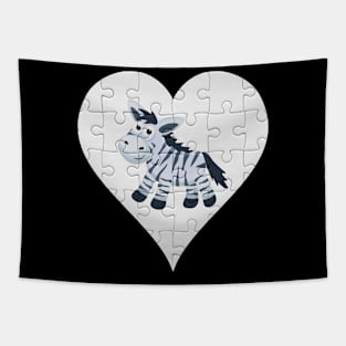 Jigsaw  Zebra Heart Design - Wild Animal Zebra Tapestry