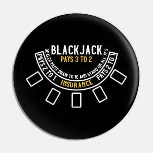 Blackjack Felt I Card Gambling I Casino Lover design Pin